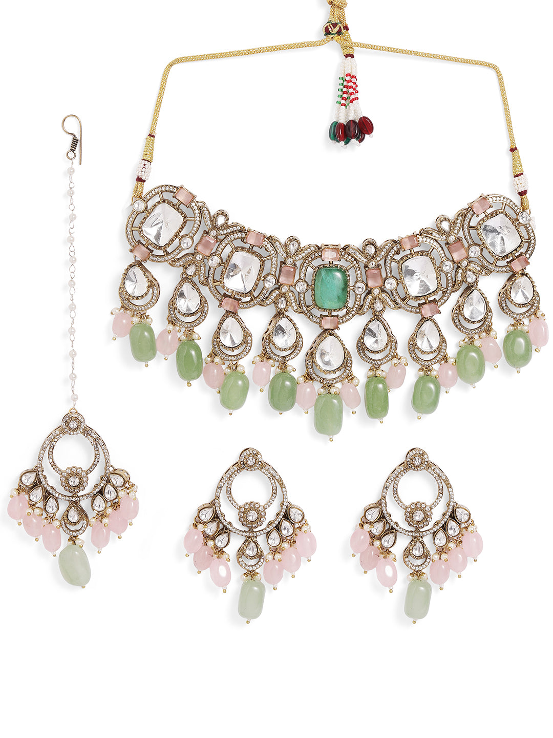 Ishin Multi  Colour Gold Plated Jewellery Set