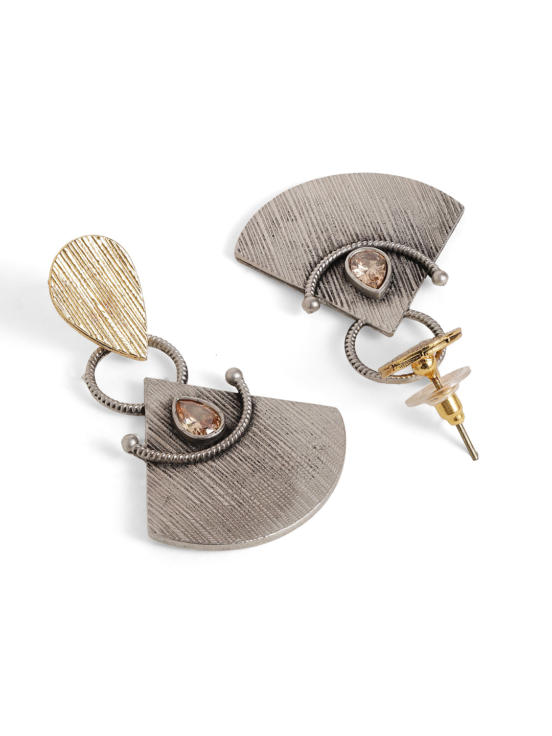 Ishin Gold Colour Silver Plated Drop Earring