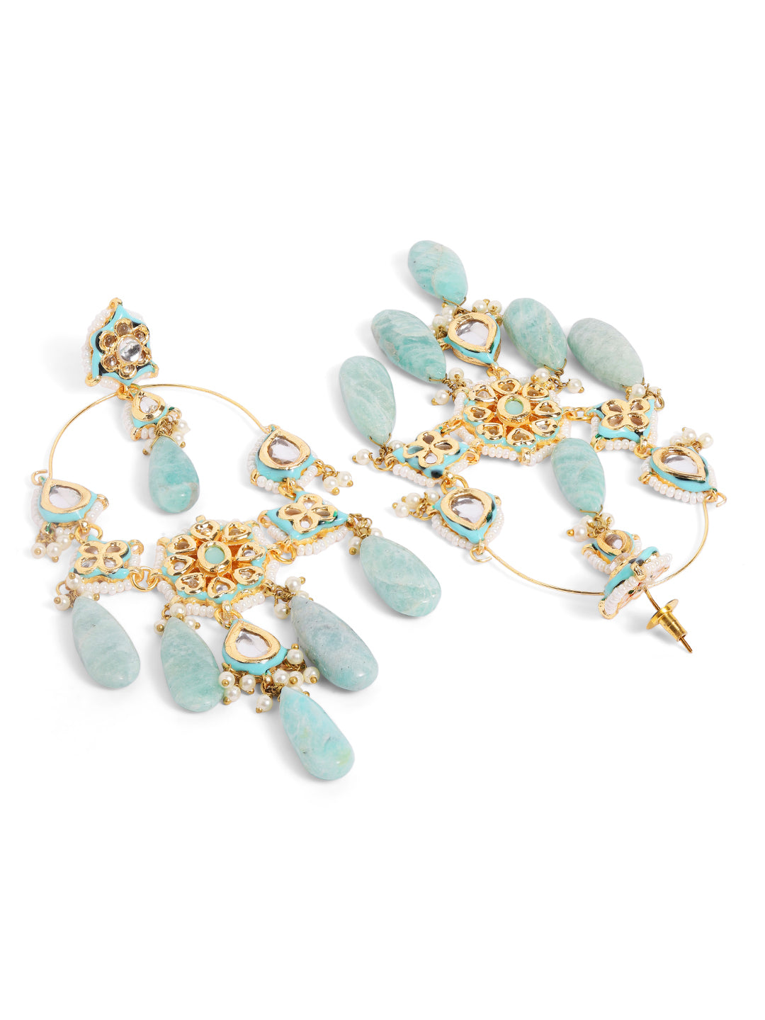 Ishin Aqua  Colour Gold Plated Drop Earring
