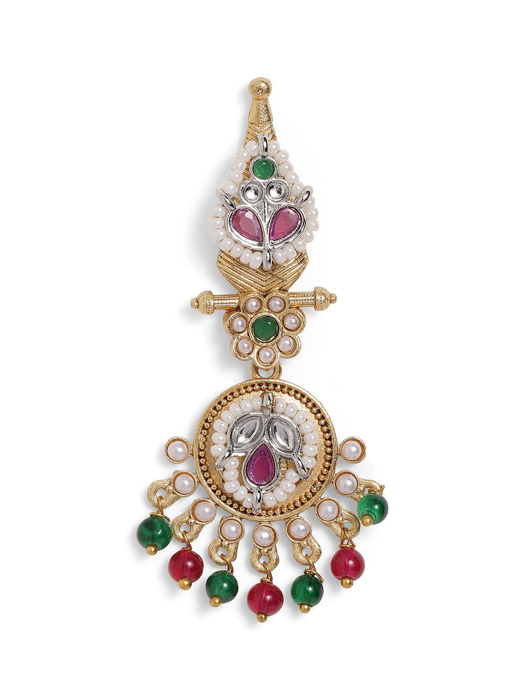Ishin Multi Colour Gold Plated Beads Drop Earring