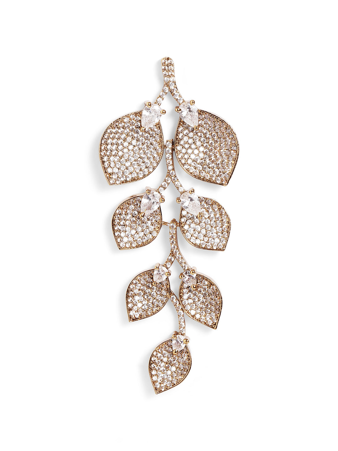Ishin White  Colour Gold Plated AD Drop Earring