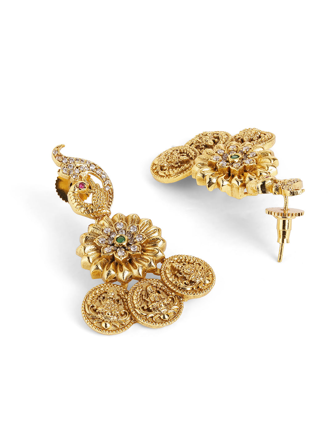 Ishin Goddess Style Gold Plated Necklace and Stud Earrings Jewellery Set