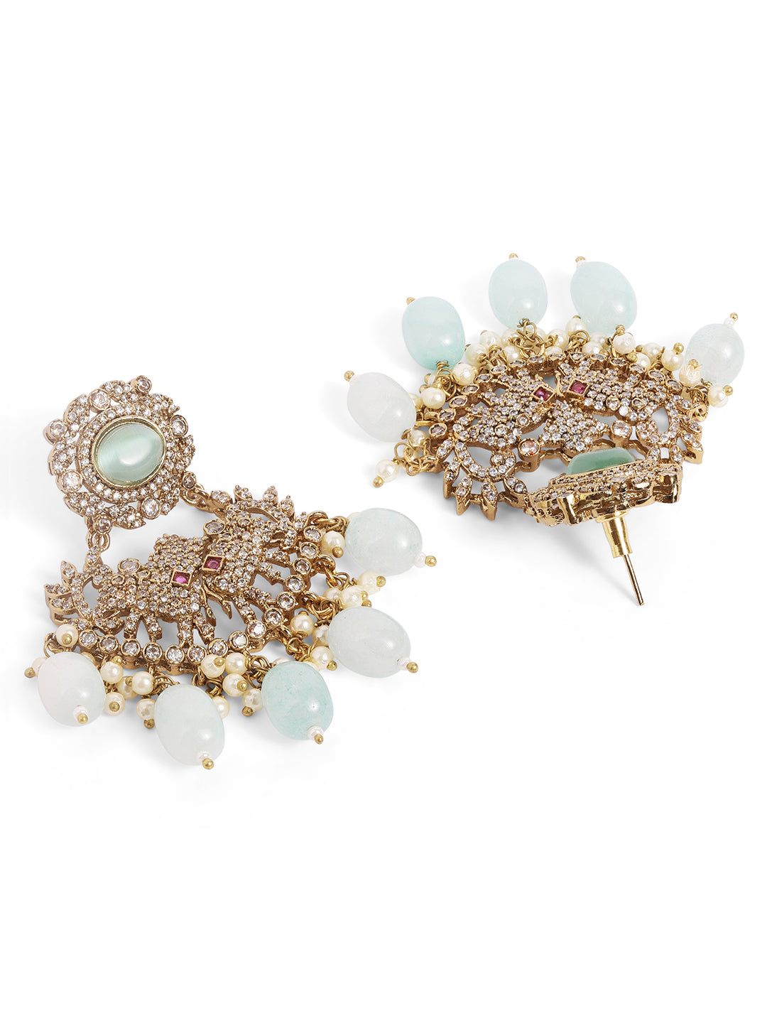 Ishin Blue  Colour Gold Plated Jewellery Set