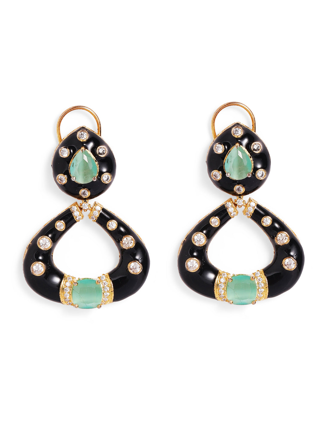 Ishin Aqua  Colour Silver Plated Drop Earring