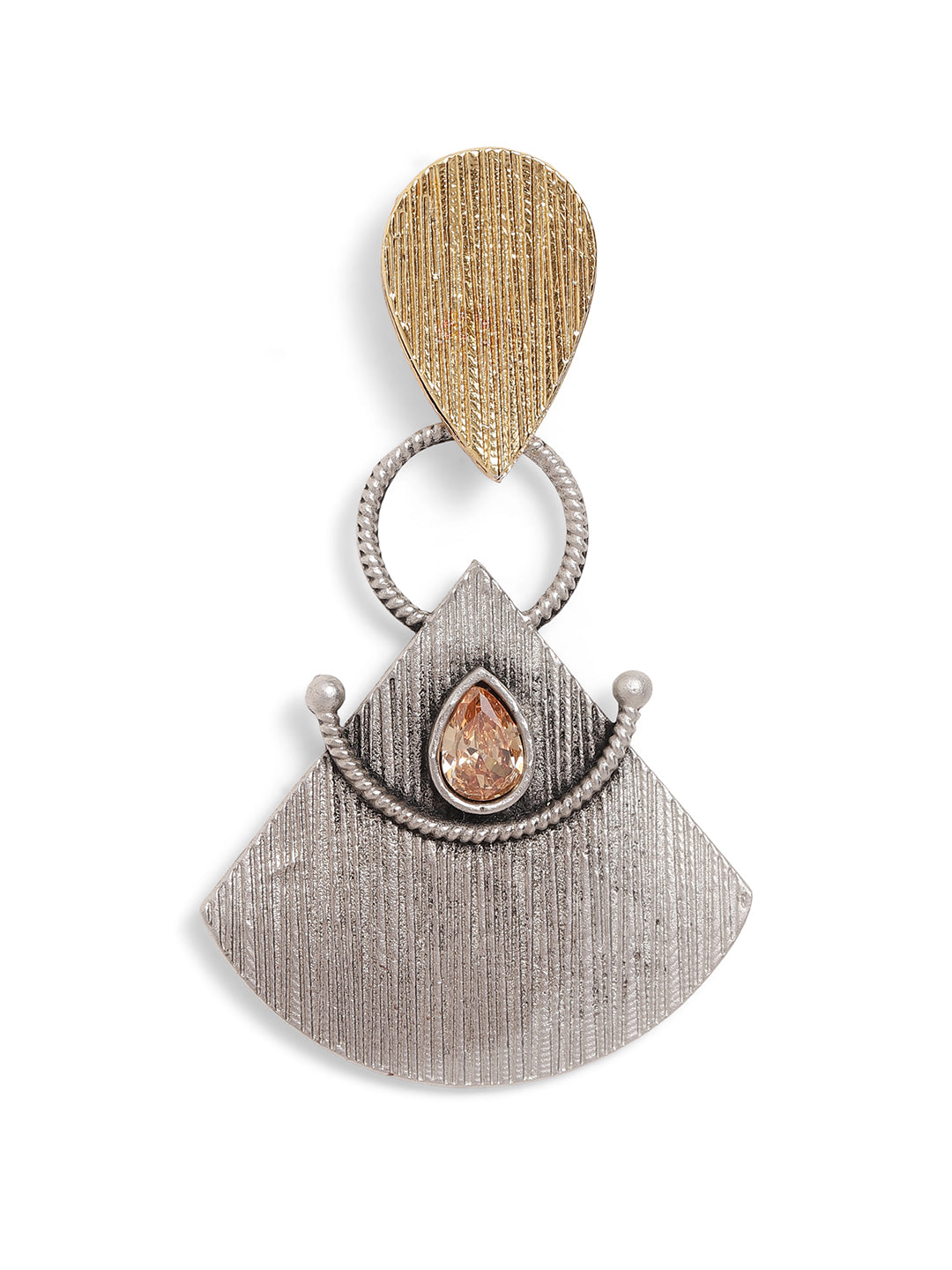 Ishin Gold Colour Silver Plated Drop Earring