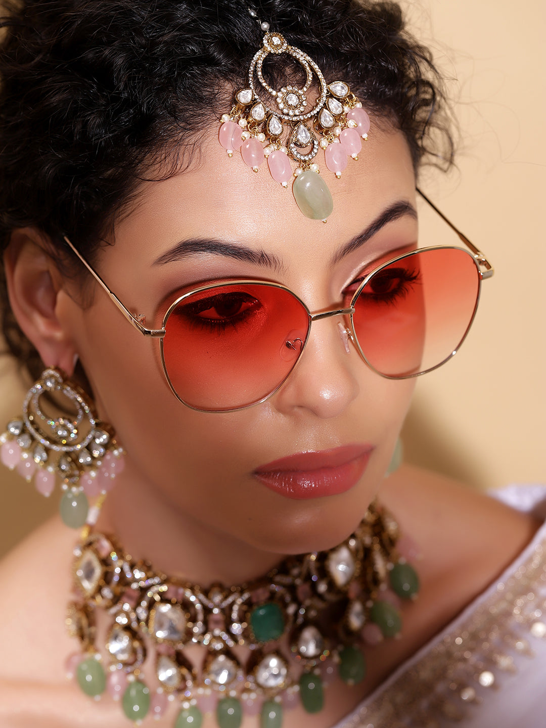 Ishin Multi  Colour Gold Plated Jewellery Set