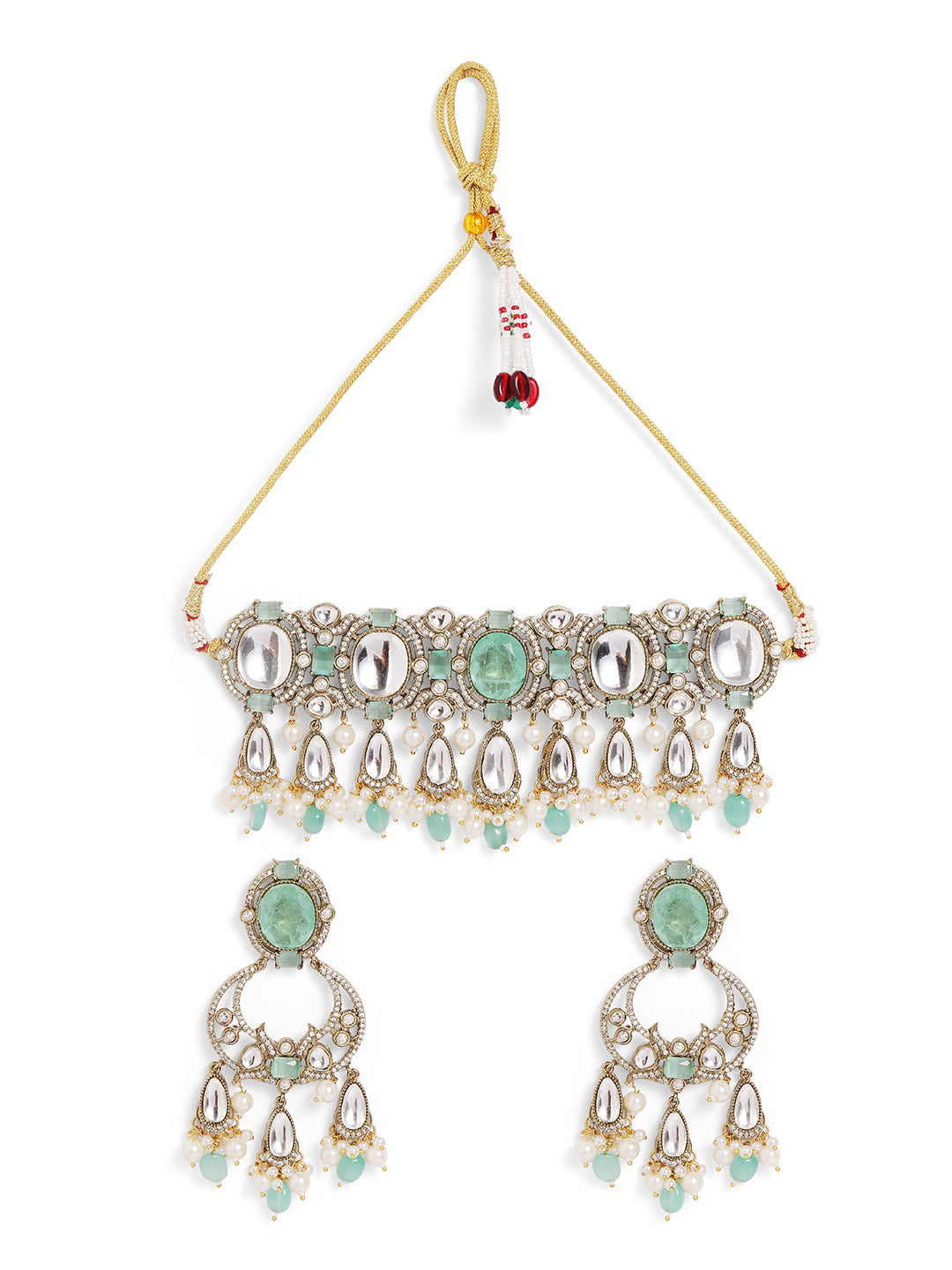 Ishin Aqua  Colour Gold Plated jewellery set