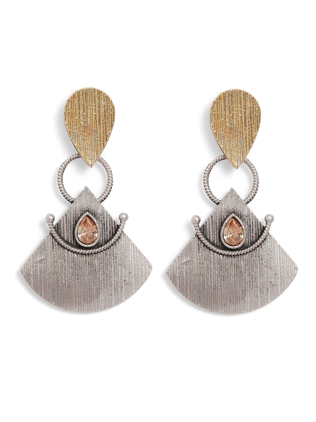 Ishin Gold Colour Silver Plated Drop Earring