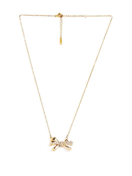 Ishin Gold  Colour Gold Plated Artificial Stones And Beads Chain