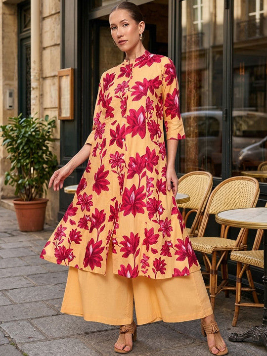 Comfy Yellow Pratidin Printed Kurta sets
