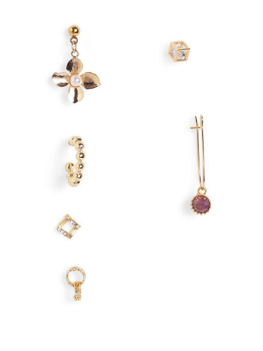 Ishin Gold Colour Gold Plated Stud Earring