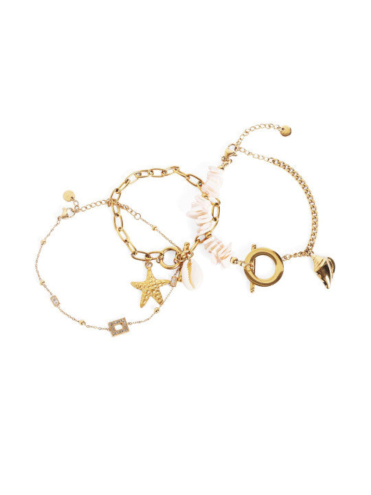Ishin White Colour Gold Plated Artificial Stones And Beads Armlet