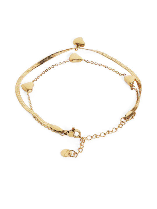 Ishin Black Colour Gold Plated Artificial Stones And Beads Armlet