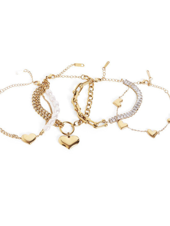 Ishin White Colour Gold Plated Artificial Stones And Beads Armlet