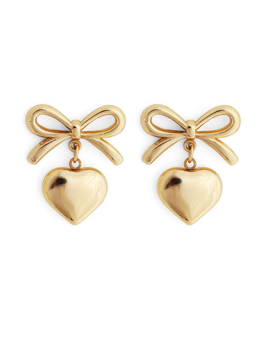 Ishin Gold Colour Gold Plated Artificial Stones And Beads Stud Earring
