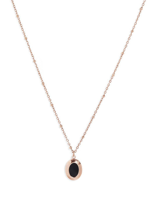 Ishin Black  Colour Gold Plated Artificial Stones And Beads Chain