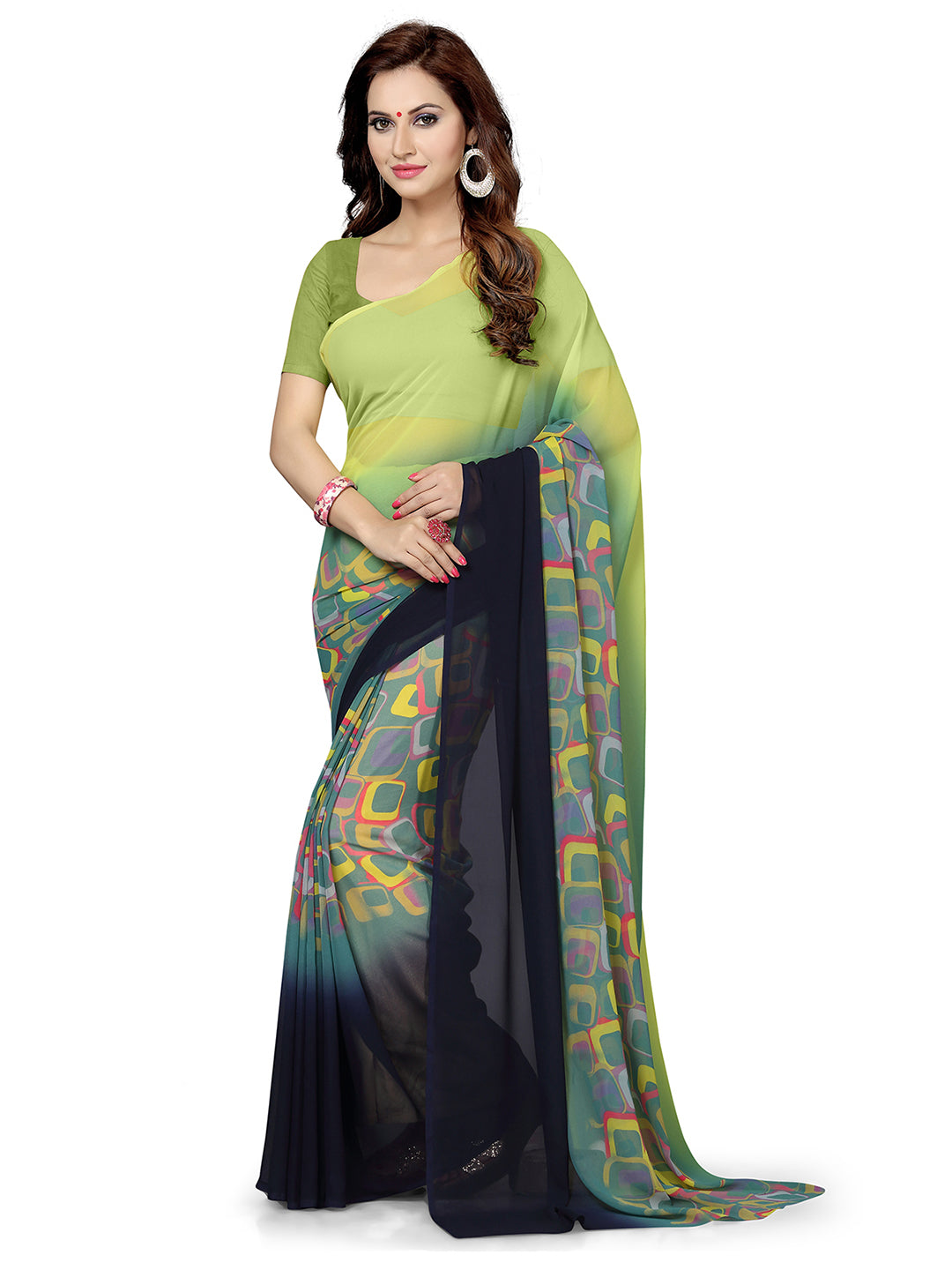 Buy Combo of Printed, Daily Wear, Georgette Sarees with unstitched blouse  Piece Online In India At Discounted Prices