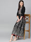 Ishin Women's Cotton Black Embellished Anarkali Kurta
