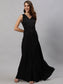Ishin Women's Black Embellished Gown Dress