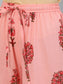 Ishin Women's Peach Embroidered A-Line Kurta With Sharara & Dupatta