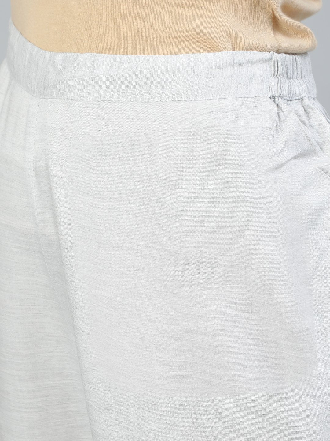 Ishin Women's Grey Embroidered A-Line Kurta With Trouser & Dupatta 