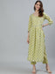 Ishin Women's Yellow Zari Embroidered Straight Kurta With Trouser