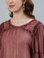 Ishin Women's Georgette Purple Embroidered Two Piece Dress