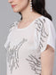 Ishin Women's Poly Crepe White Embellished Top