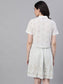 Ishin Women's Cotton White Schiffli Work Tie-Up Top