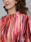 Ishin Women's Polyster Multi Clour Printed Tiered Dress
