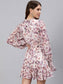 Ishin Women's Multicolored Floral Blouson Dress