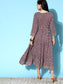 Sunehri Women's Cotton Blue Embellished Anarkali Dress