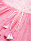 Ishin Women's Pink Embroidered Empire Dress