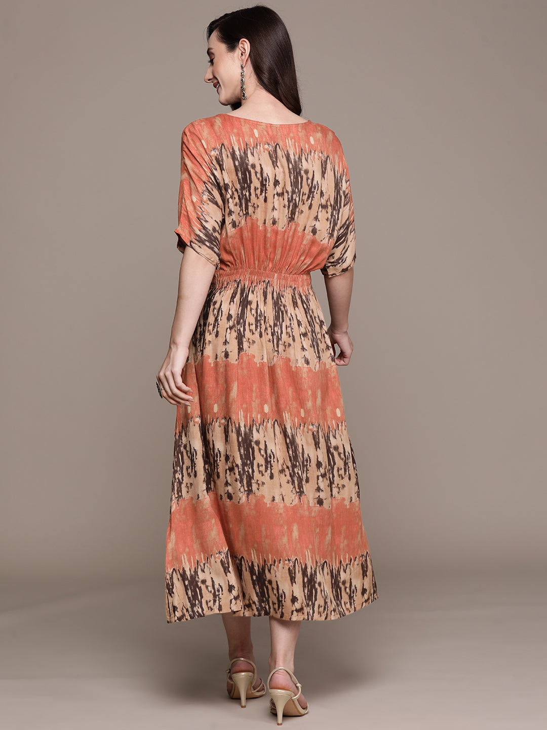 Ishin Women's Multicolored Empire Dress