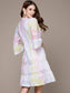 Ishin Women's Multicolor Schiffli Embroidered A-Line Dress