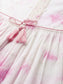 Ishin Women's Pink Schiffli Embroidered A-Line Dress