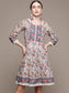 Ishin Women's Cotton Multicolor Printed A-Line Dress