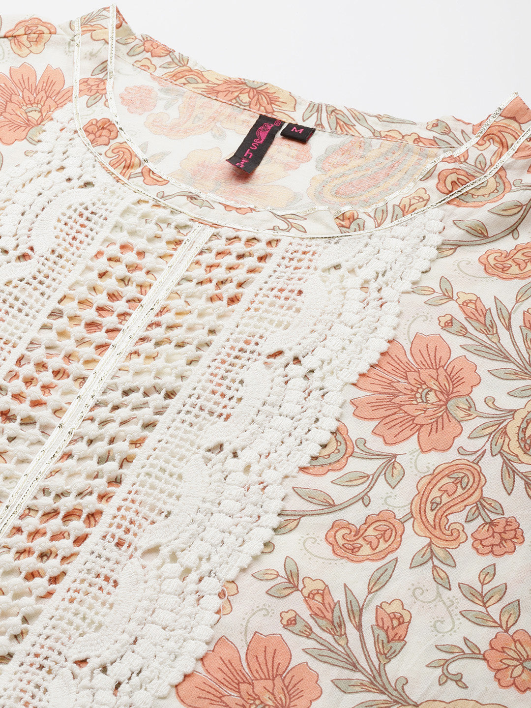 Ishin Women's Cotton Multicolor Embroidered A-Line Dress