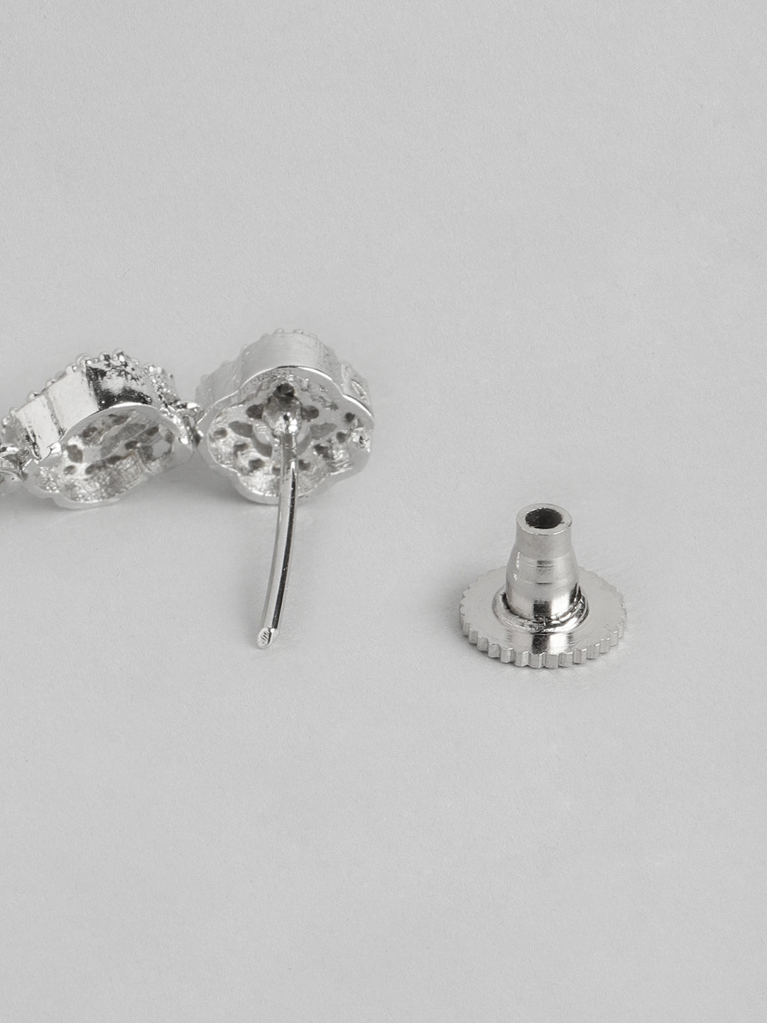 Ishin Silver Plated Fancy Zirconia Square Shaped Drop Earring