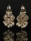 Ishin Gold Toned Pearl Kundan Drop Earrings 