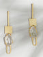 Ishin Gold Plated Fancy Stone Contemporary Drop Earing