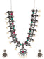 Ishin Women's Oxidised Silver Stone Studded Jewellery Set