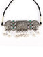 Ishin Women's Oxidised Silver Pearl Choker Jewellery Set