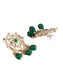 Ishin Women's Gold Plated Green & White Stone Studded Choker Jewellery Set