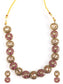 Ishin Women's Gold Plated Pink Stone & Zirconia Choker Jewellery Set