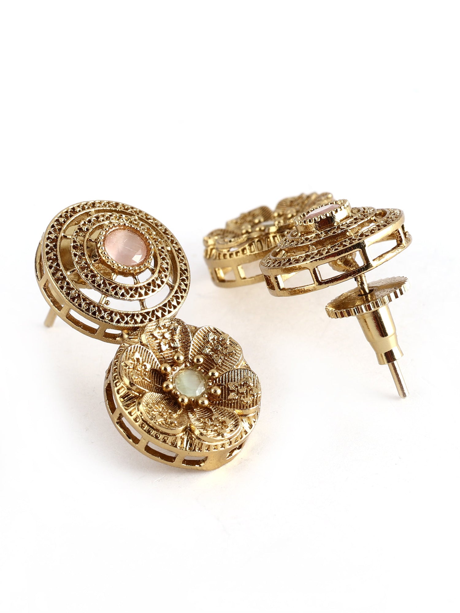 Ishin Women's Gold Plated Stone Studded Choker Jewellery Set