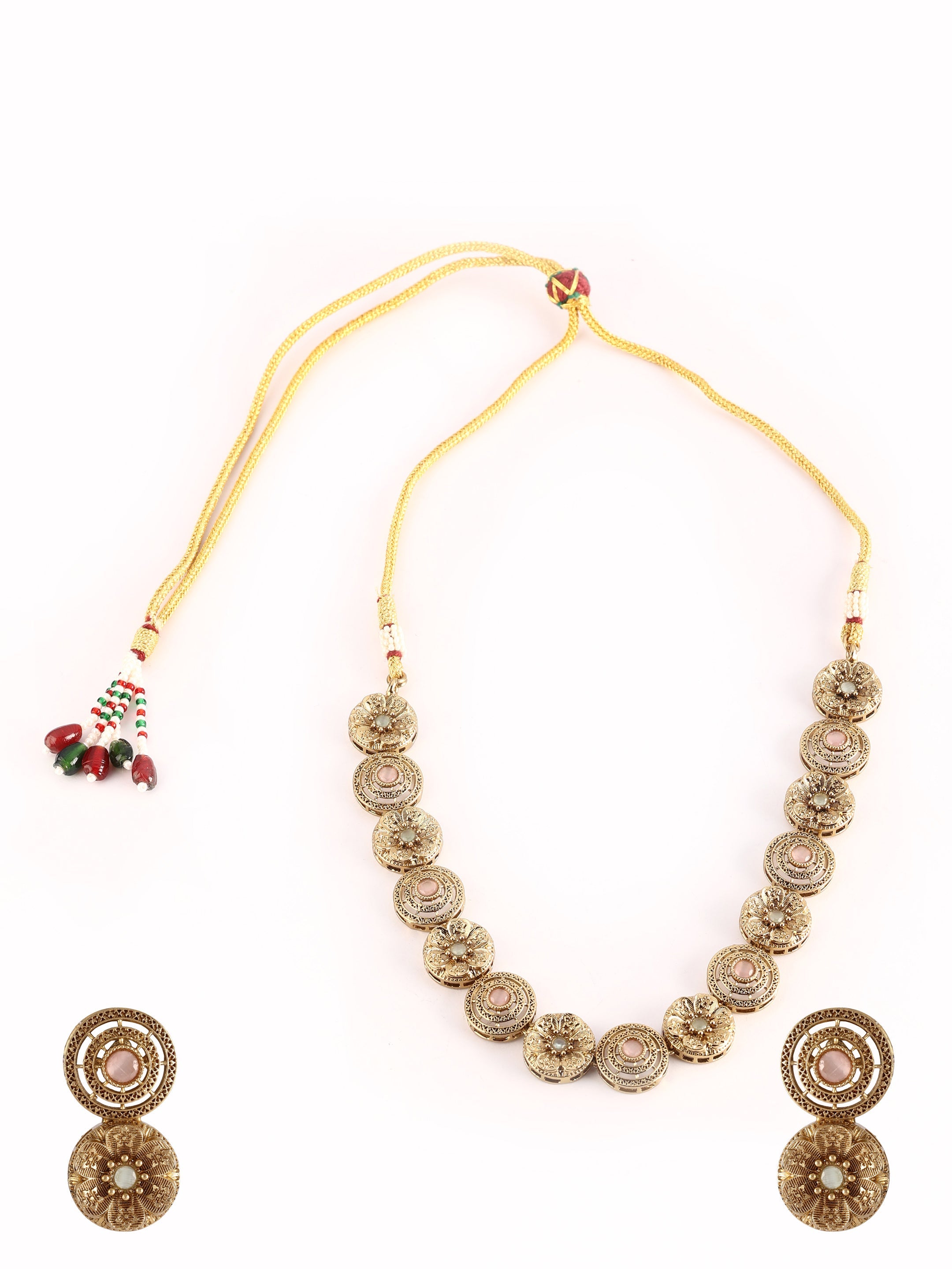 Ishin Women's Gold Plated Stone Studded Choker Jewellery Set
