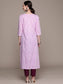 Ishin Women's Cotton Blend Lavender Printed A-Line Kurta