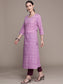 Ishin Women's Cotton Blend Purple Leheriya Printed A-Line Kurta