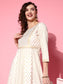 Ishin Women's Off-White Embellished Anarkali Kurta